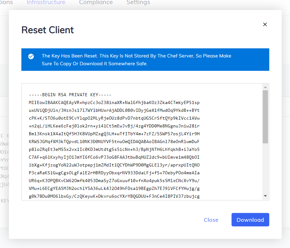 Reset Public Key of a Clients